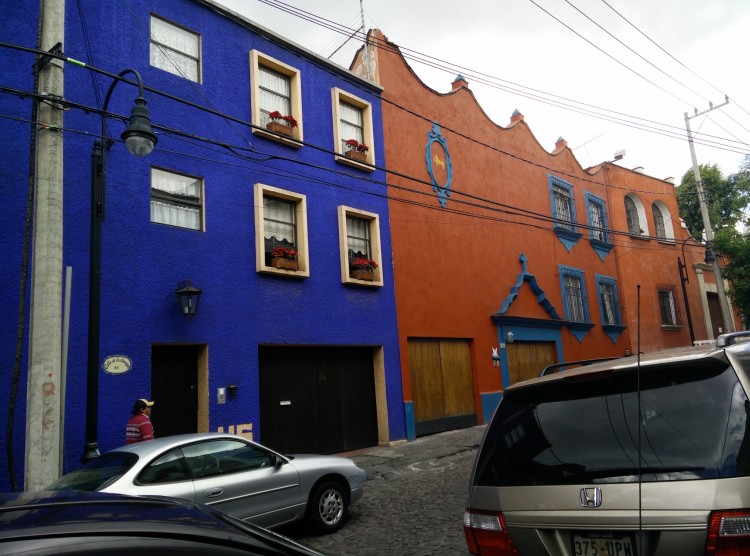 A street with colorful buildings
