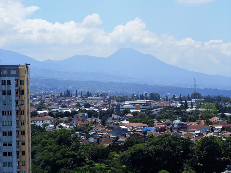 Bandung landscape with a mountain