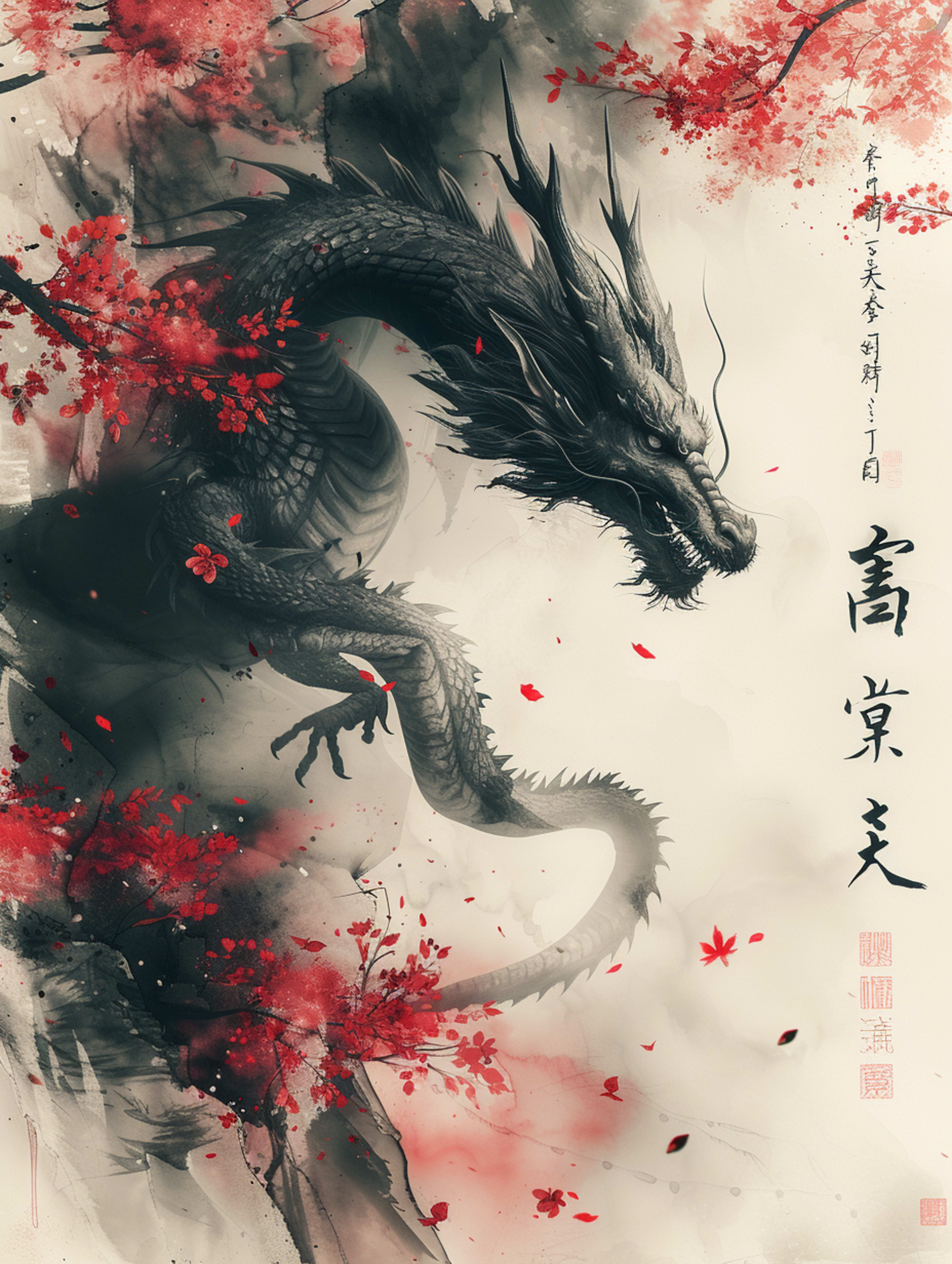 Red samurai in paper forest