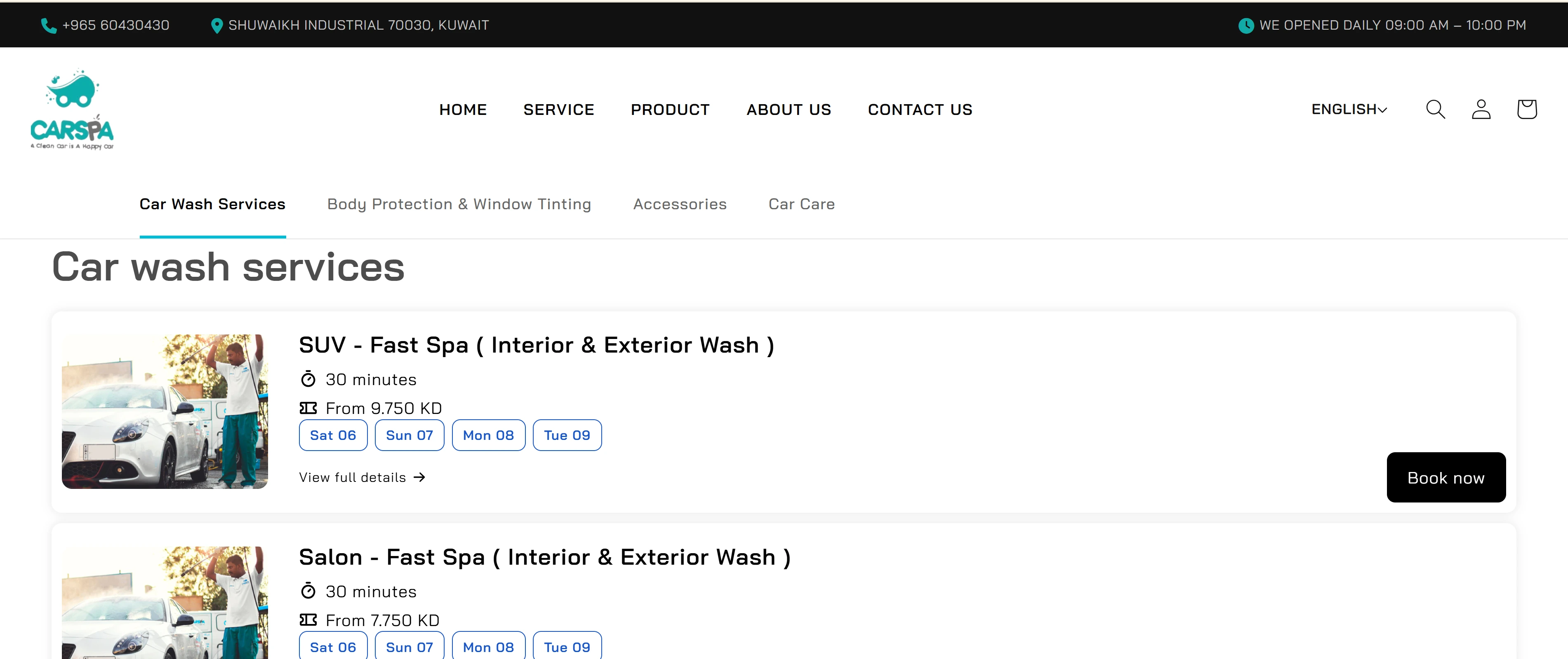 car-spa-website