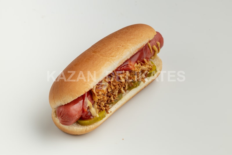 Сосиски «С бараниной» (80 г × 6 шт) — В разрезе