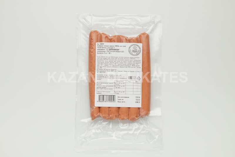 Сосиски «С бараниной» (80 г × 6 шт) — Упаковка