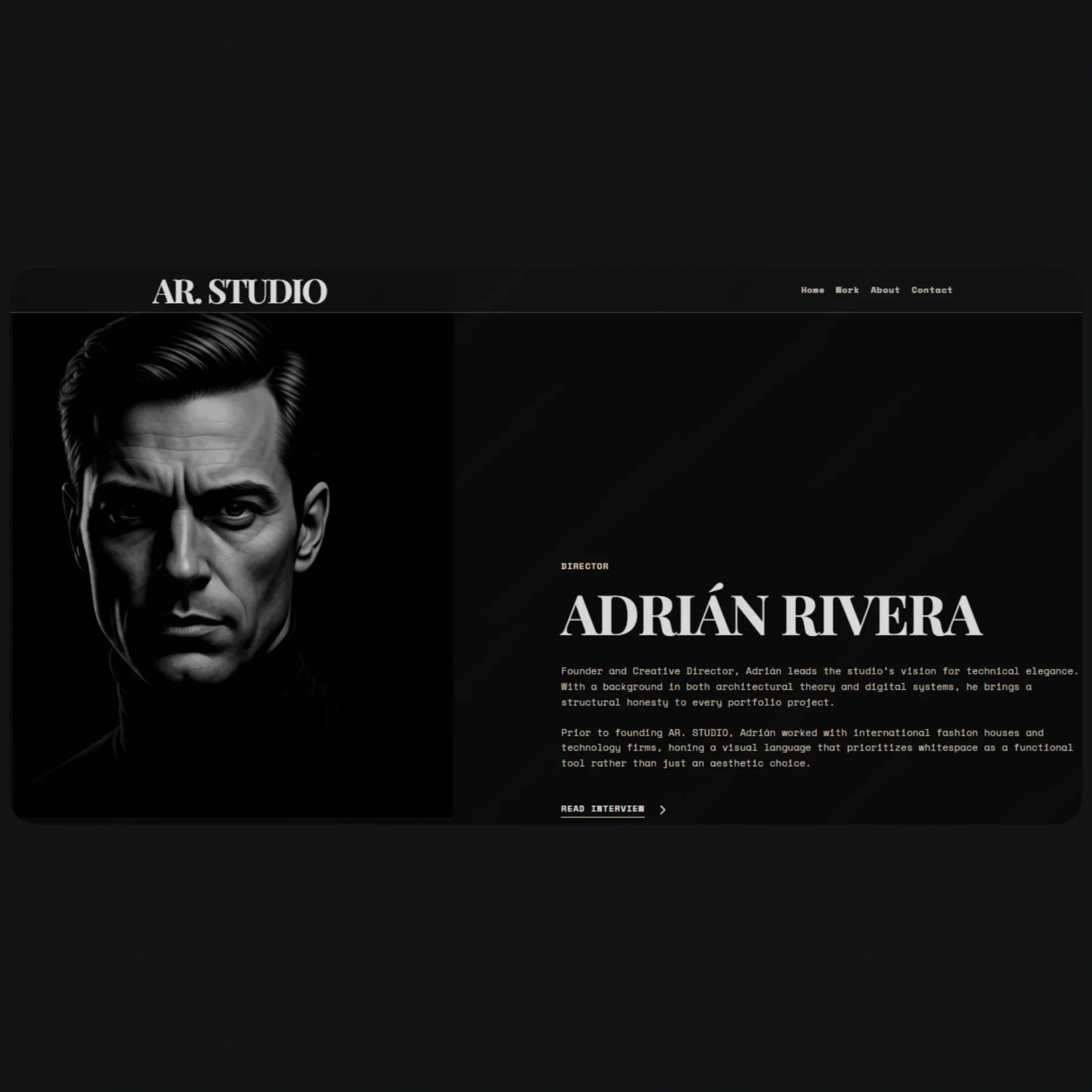Editorial Minimalist — Dark Portfolio Template preview