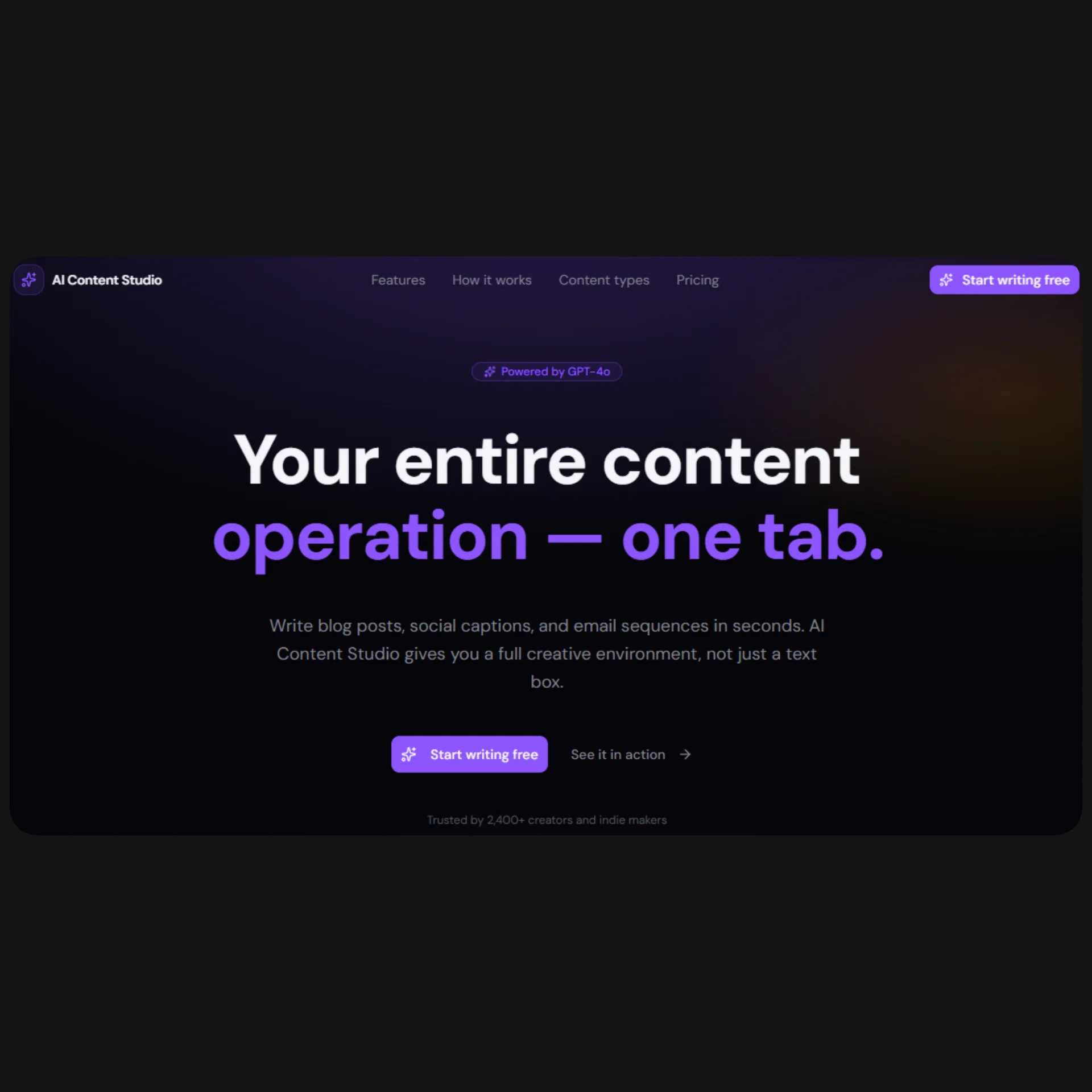AI Content Studio — Next.js AI SaaS Template template preview