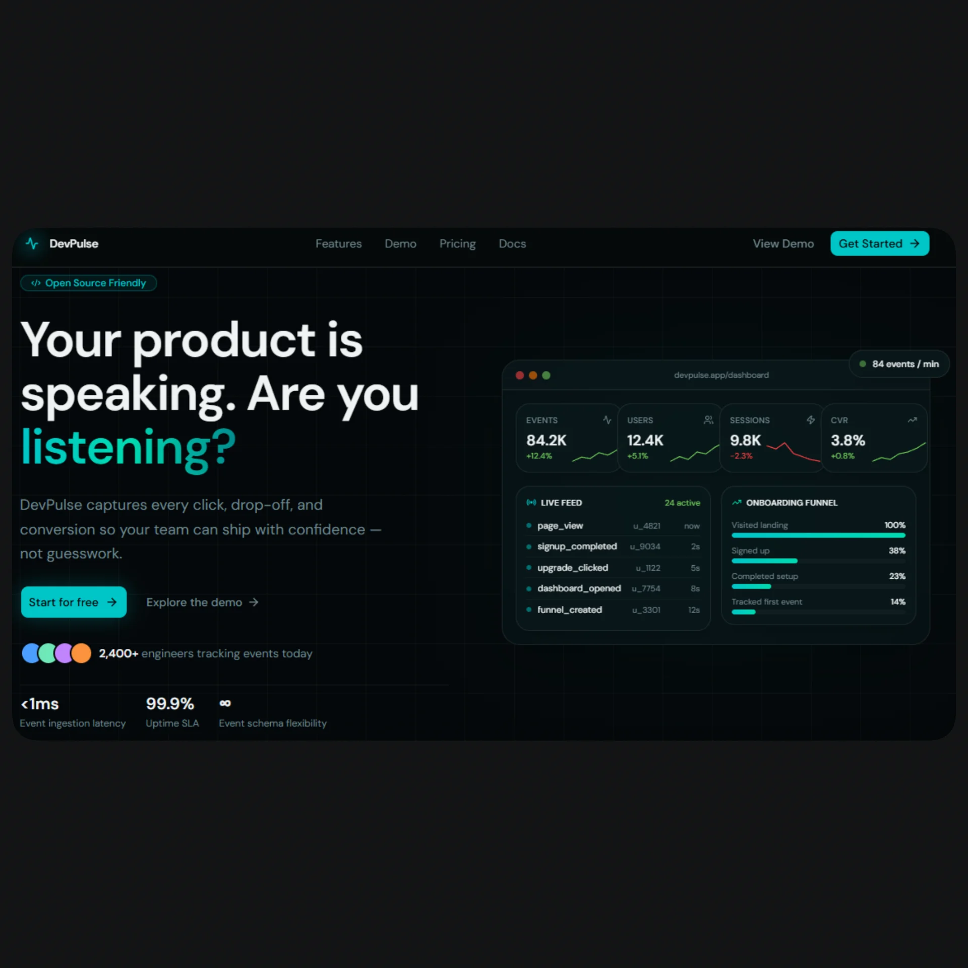 DevPulse — Next.js Developer Analytics Suite Template preview