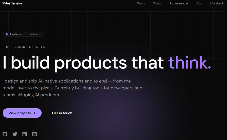 Kernel — Next.js Developer Portfolio Template preview
