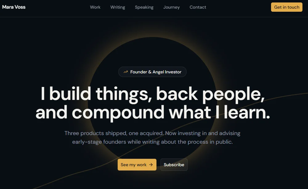 Compound — Next.js Startup Founder Portfolio Template preview