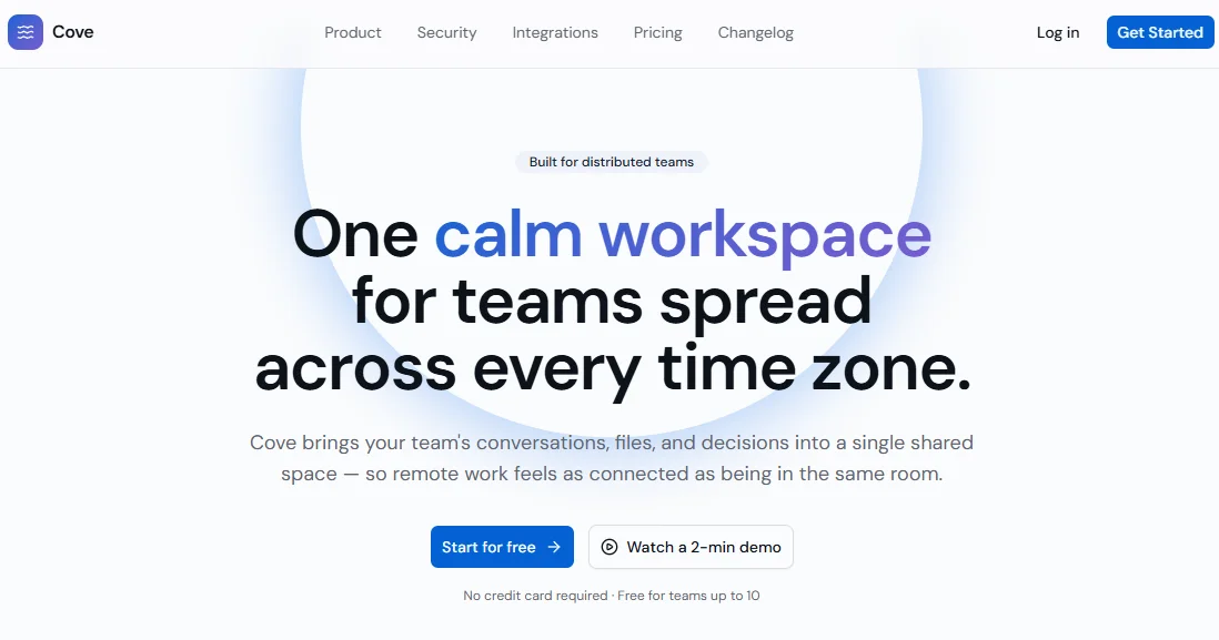 Cove — Next.js Team Collaboration & Workspace Template template preview