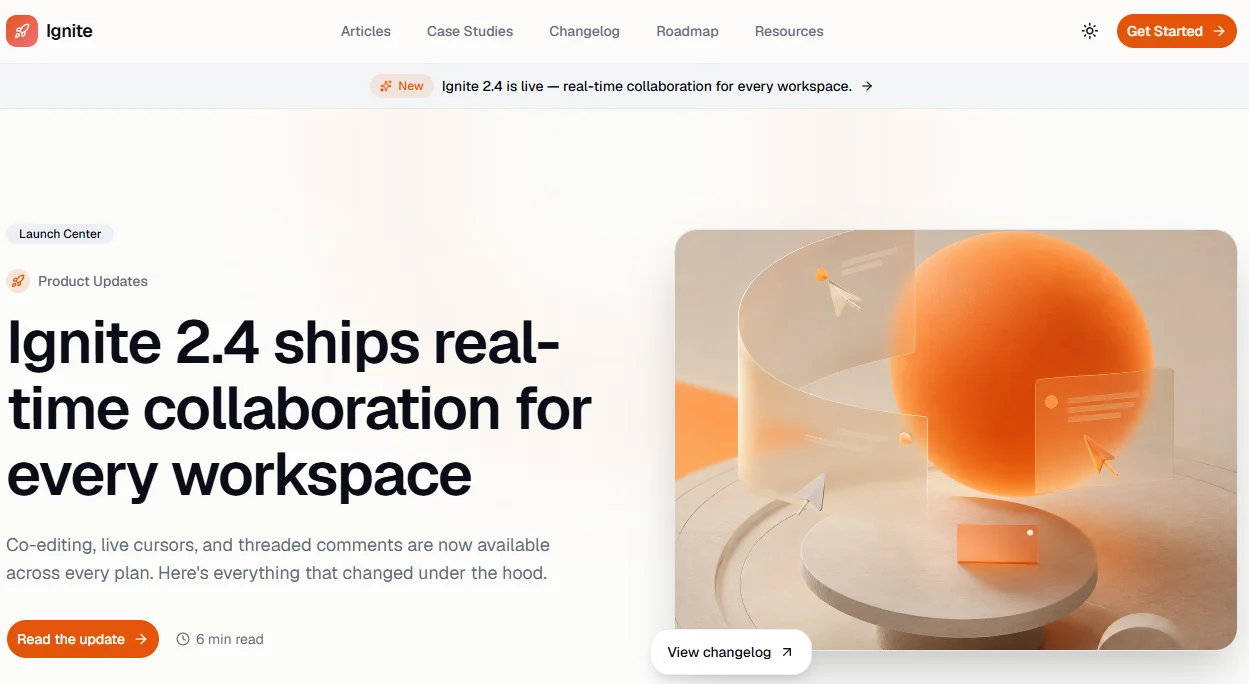 Ignite — Next.js AI Launch Center Template preview