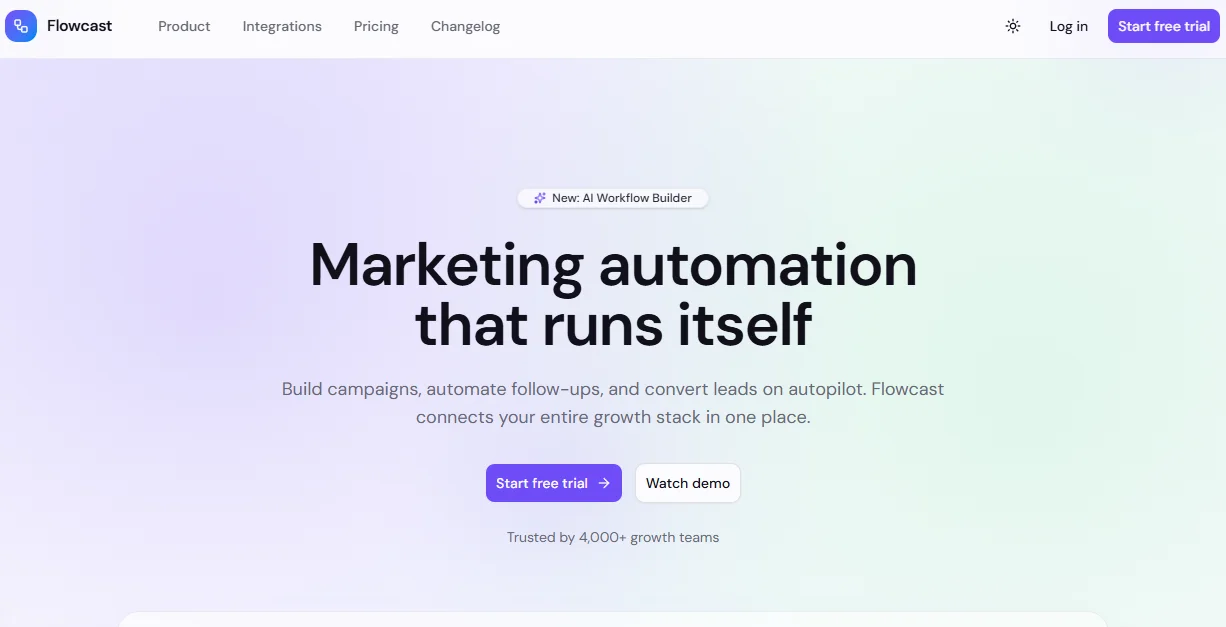 Flowcast — Next.js Marketing Automation Template preview