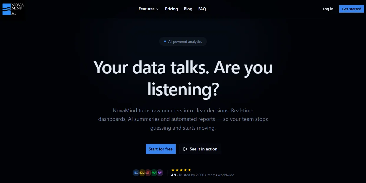 NovaMind — Nextjs Tailwind SaaS AI Landing Page Template preview