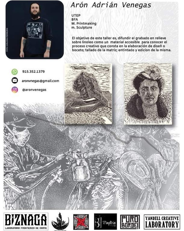 Taller de grabado, Gráfica Fronteriza: Curso de linograbado