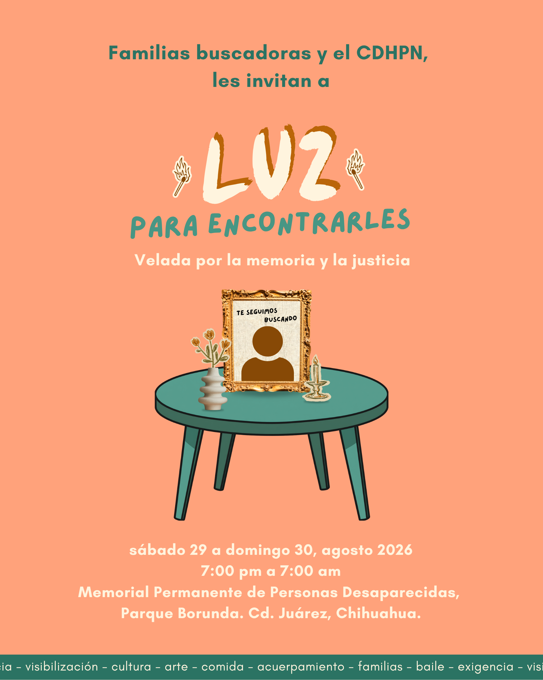 Luz para encontrarles, velada por la memoria y la justicia