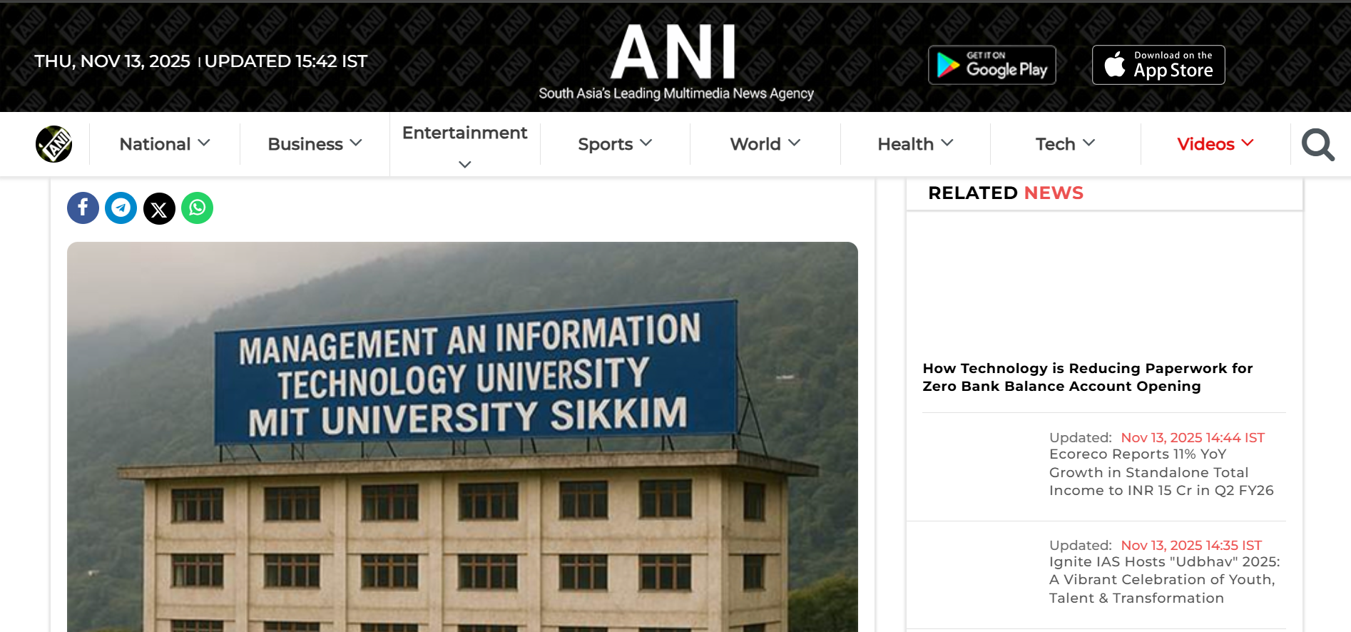MIT Sikkim commences operations – Sikkim Government-approved institution brings world-class education to Northeast India