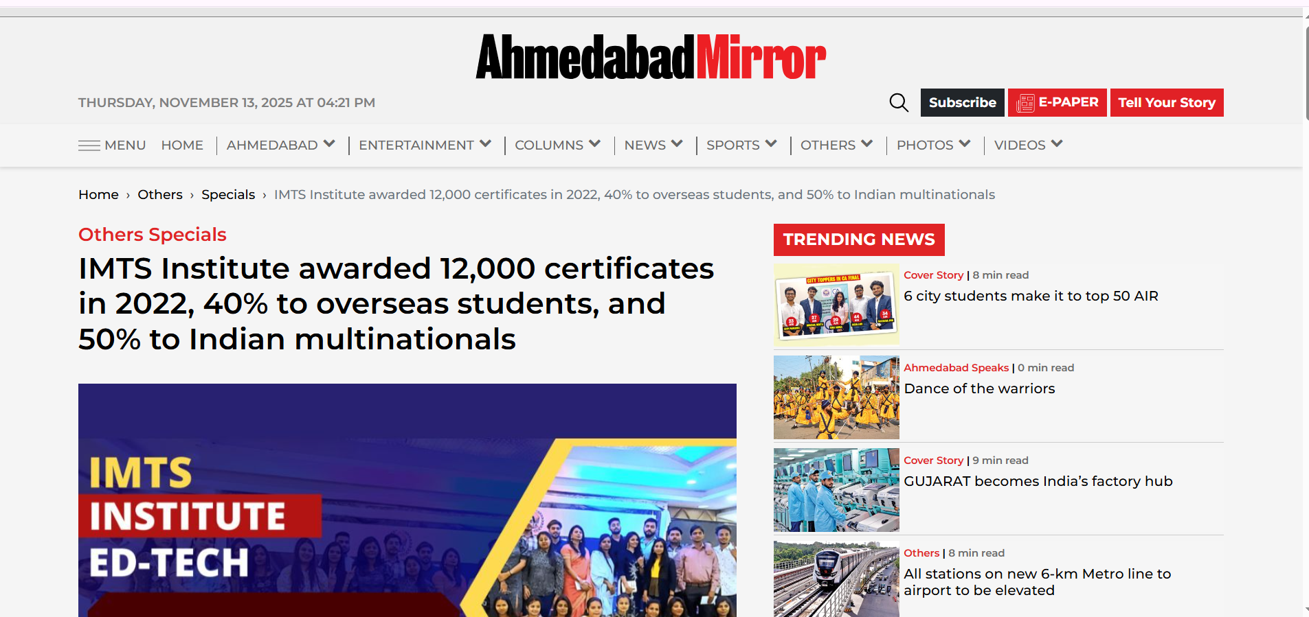 IMTS Institute awarded 12,000 certificates in 2022 – 40% overseas students