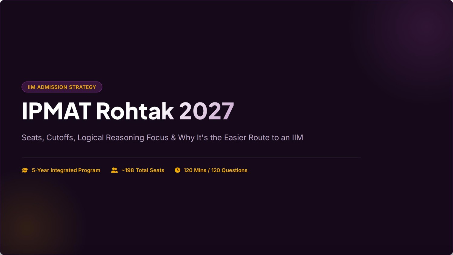 IPMAT Rohtak 2027: Seats, Cutoff, Logical Reasoning & Why It's the Easier IIM Entry