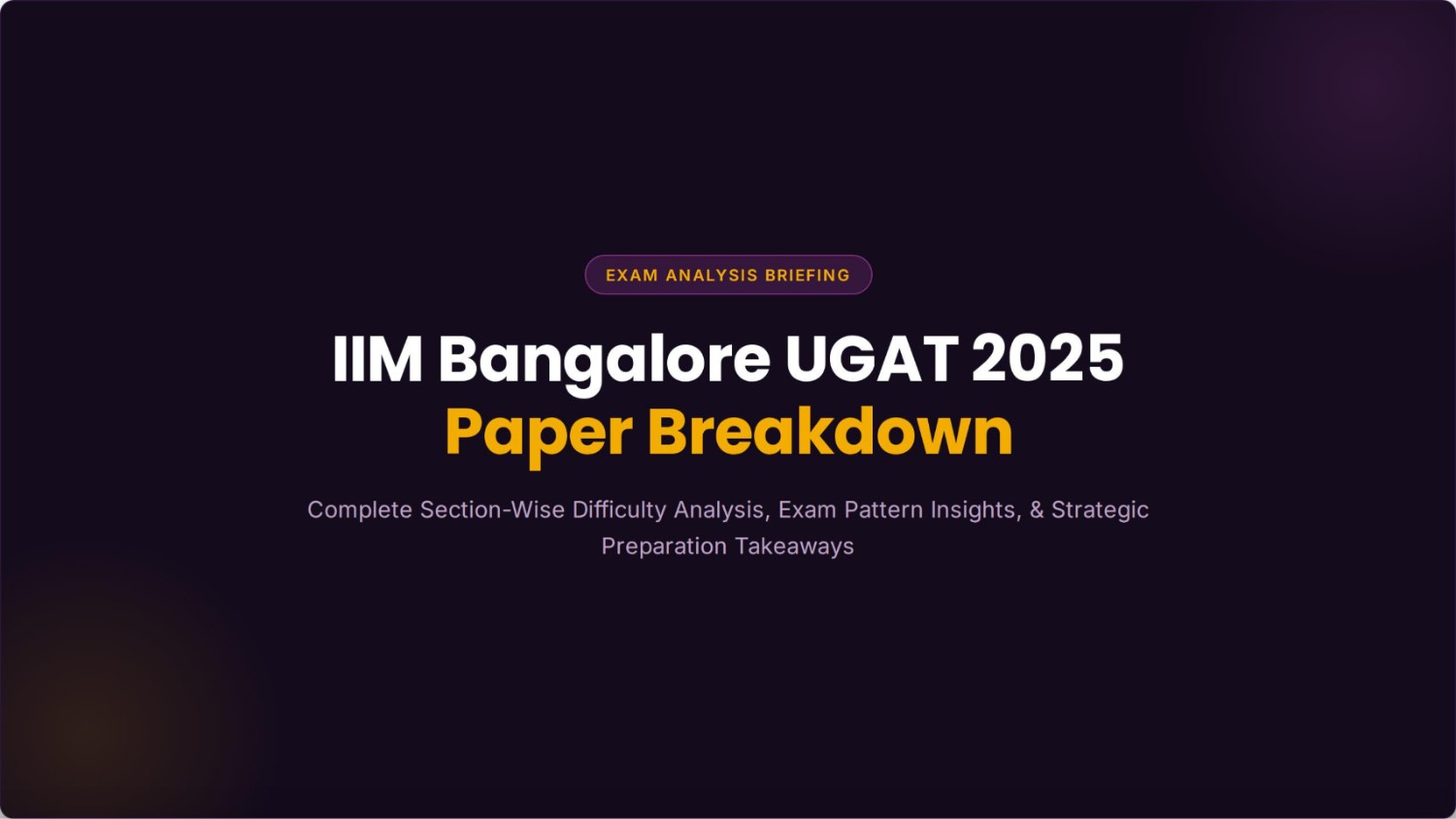 IIM Bangalore UG Test Previous Year Question Paper (2025): Full Analysis + Free PDF Download