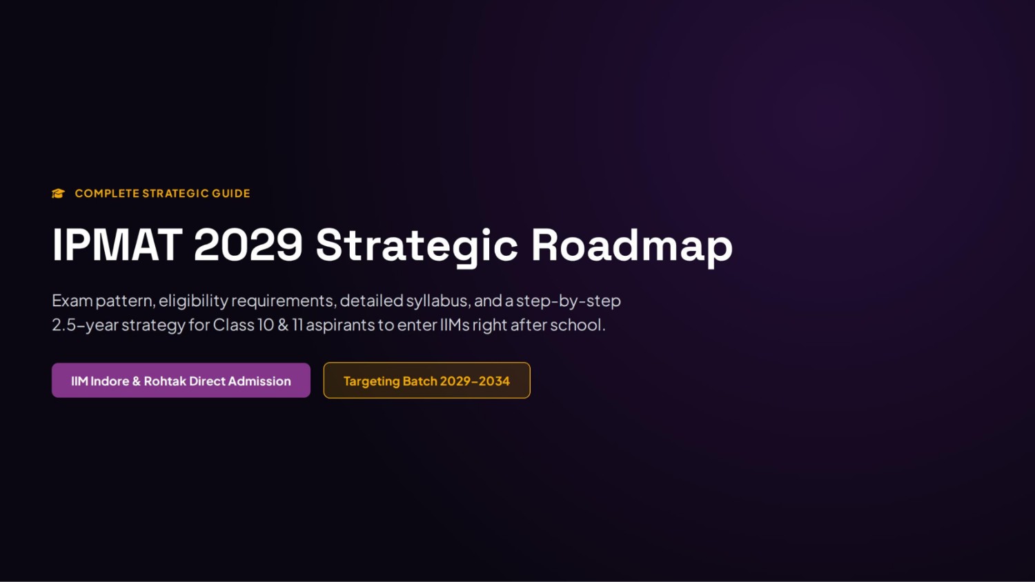 IPMAT 2029: Exam Pattern, Eligibility, Syllabus & Preparation Roadmap