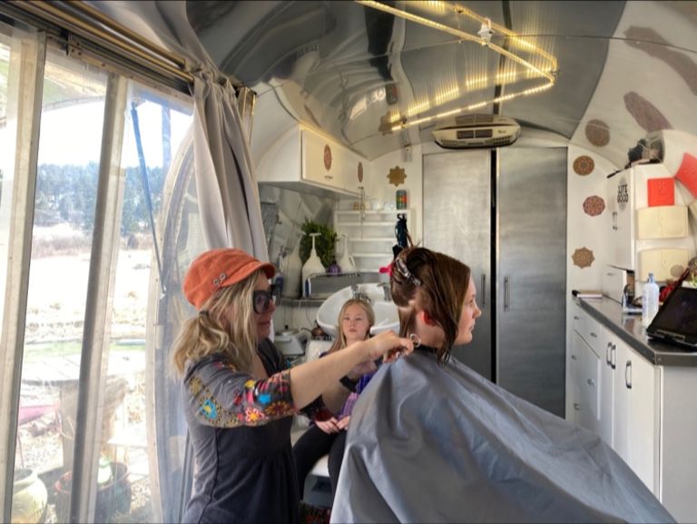 Hair and There Mobile Salon atmosphere and seating