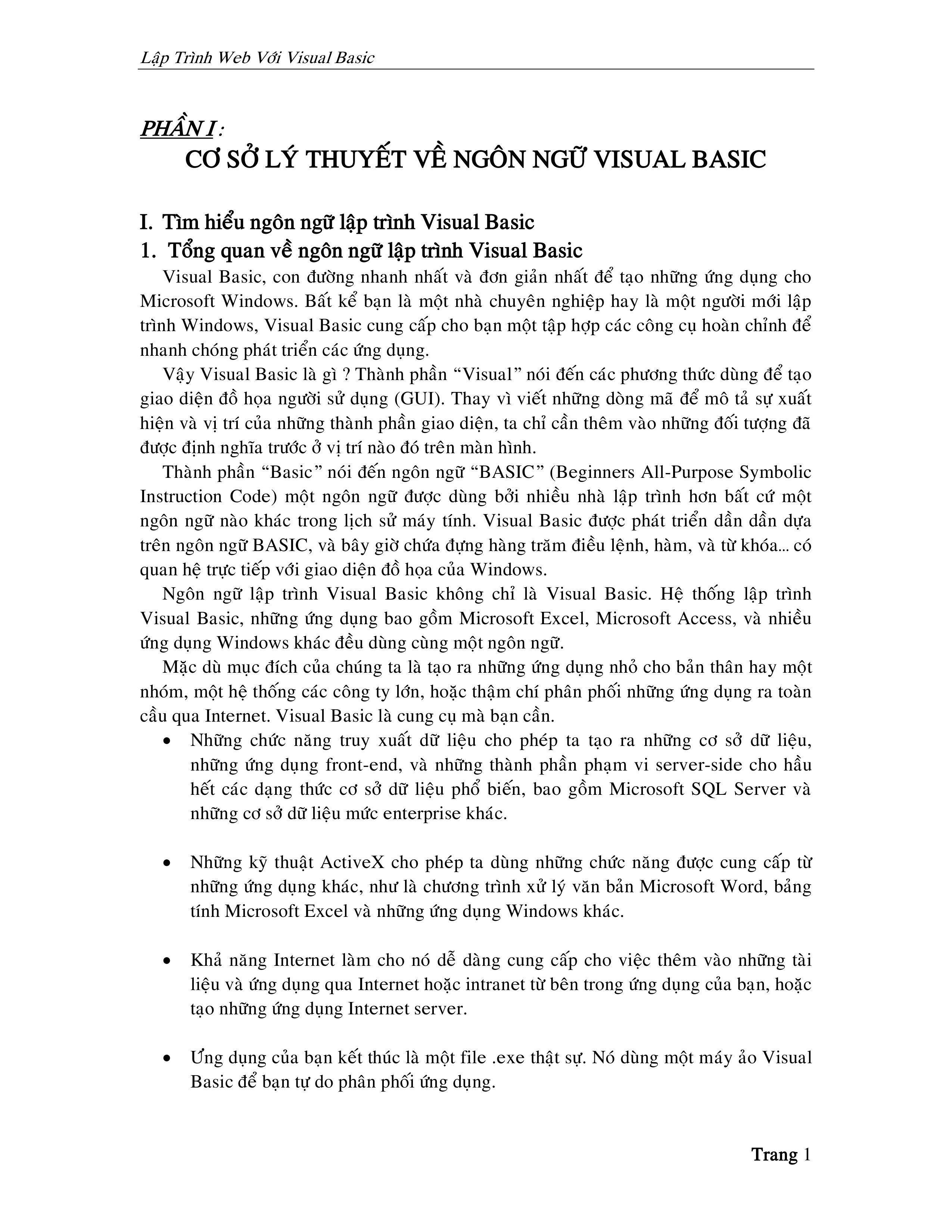 Lập trình Web vơi visual Basic