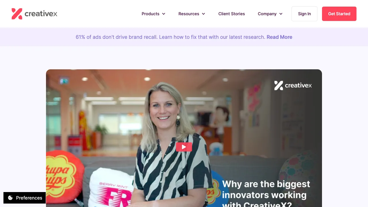 CreativeX homepage for scaling creative excellence across global brand teams CreativeX homepage for scaling creative excellence across global brand teams