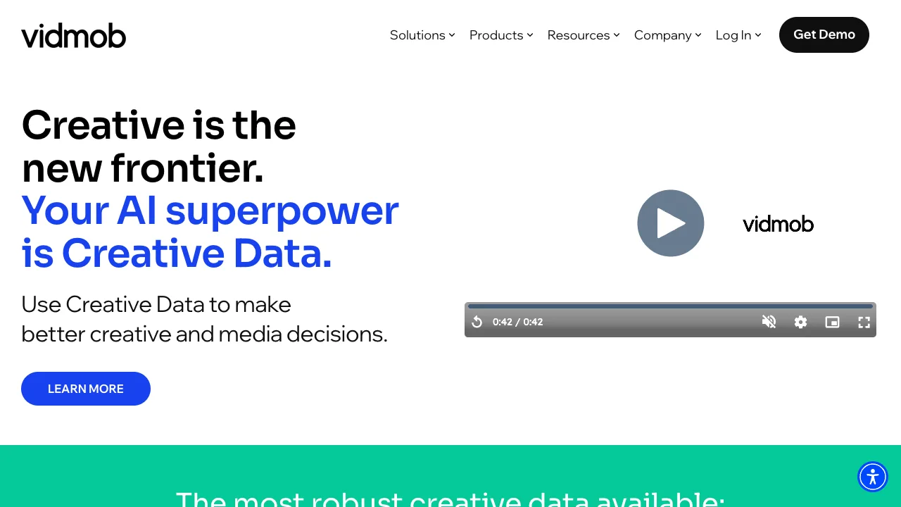 VidMob homepage calling creative data your AI superpower VidMob homepage calling creative data your AI superpower