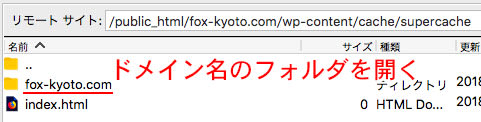 ドメイン名のフォルダを開く