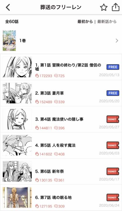 チケット対象チャプター