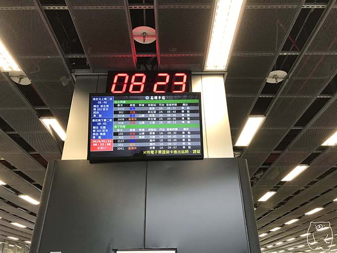 高雄から台南への行き方|時刻表が書かれた看板