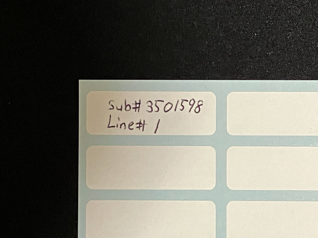 貼り付けするラベルシール