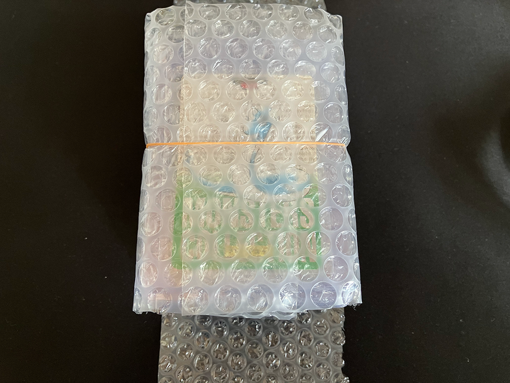 エアパッキンで縦方向に巻く