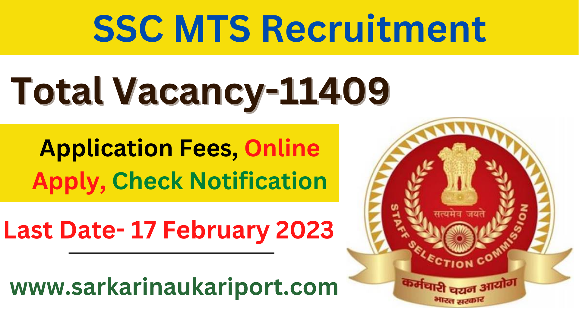 SSC MTS Recruitment 2023 SSC MTS Recruitment 2023