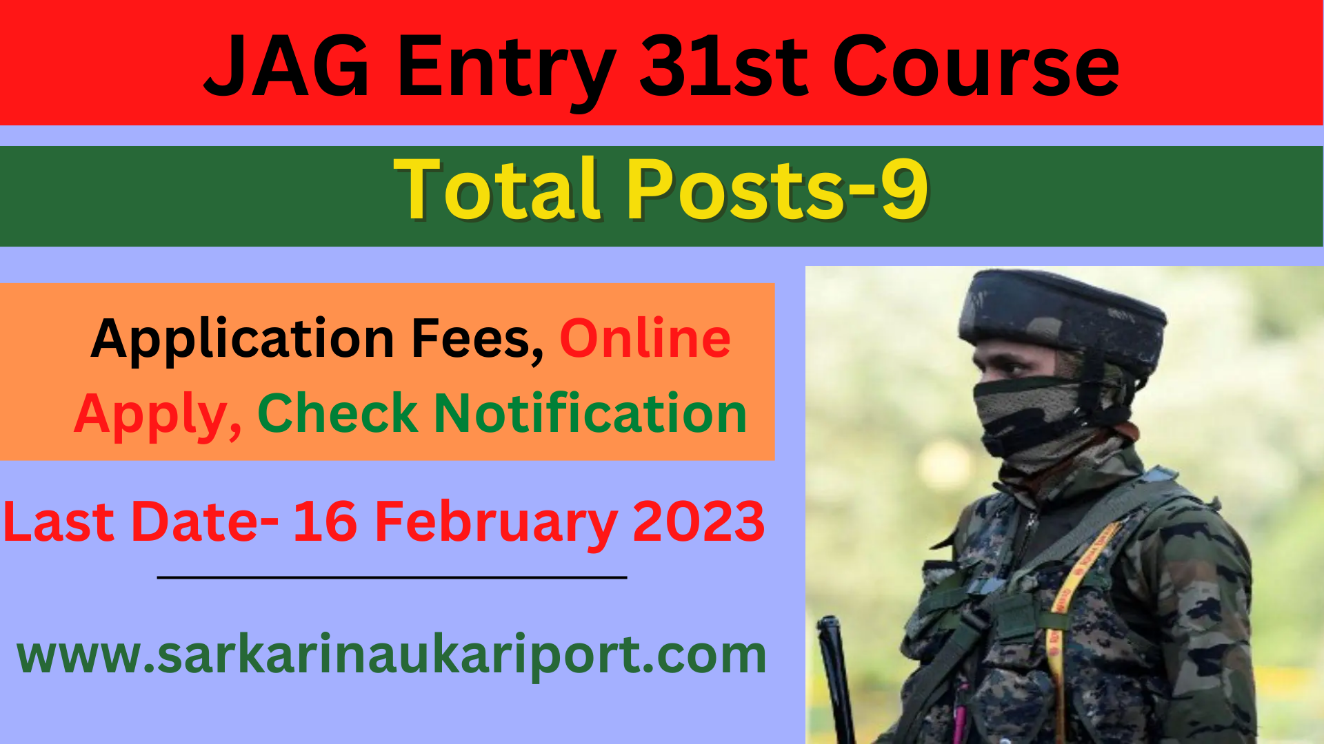 JAG Entry 31st Course Recruitment 2023 JAG Entry 31st Course Recruitment 2023