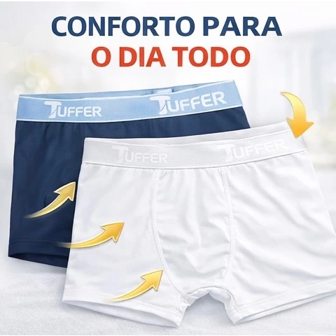 Visual 4 de Kit 3 Cuecas Boxer Masculinas Tuffer em Microfibra Premium Cueca Box Adulto Qualidade e Conforto para o seu dia a dia