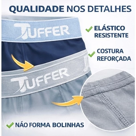 Kit 10 Cuecas Boxer Masculina em Microfibra Premium Tuffer Cueca Box Aduulto Conforto e Qualidade para o dia a dia