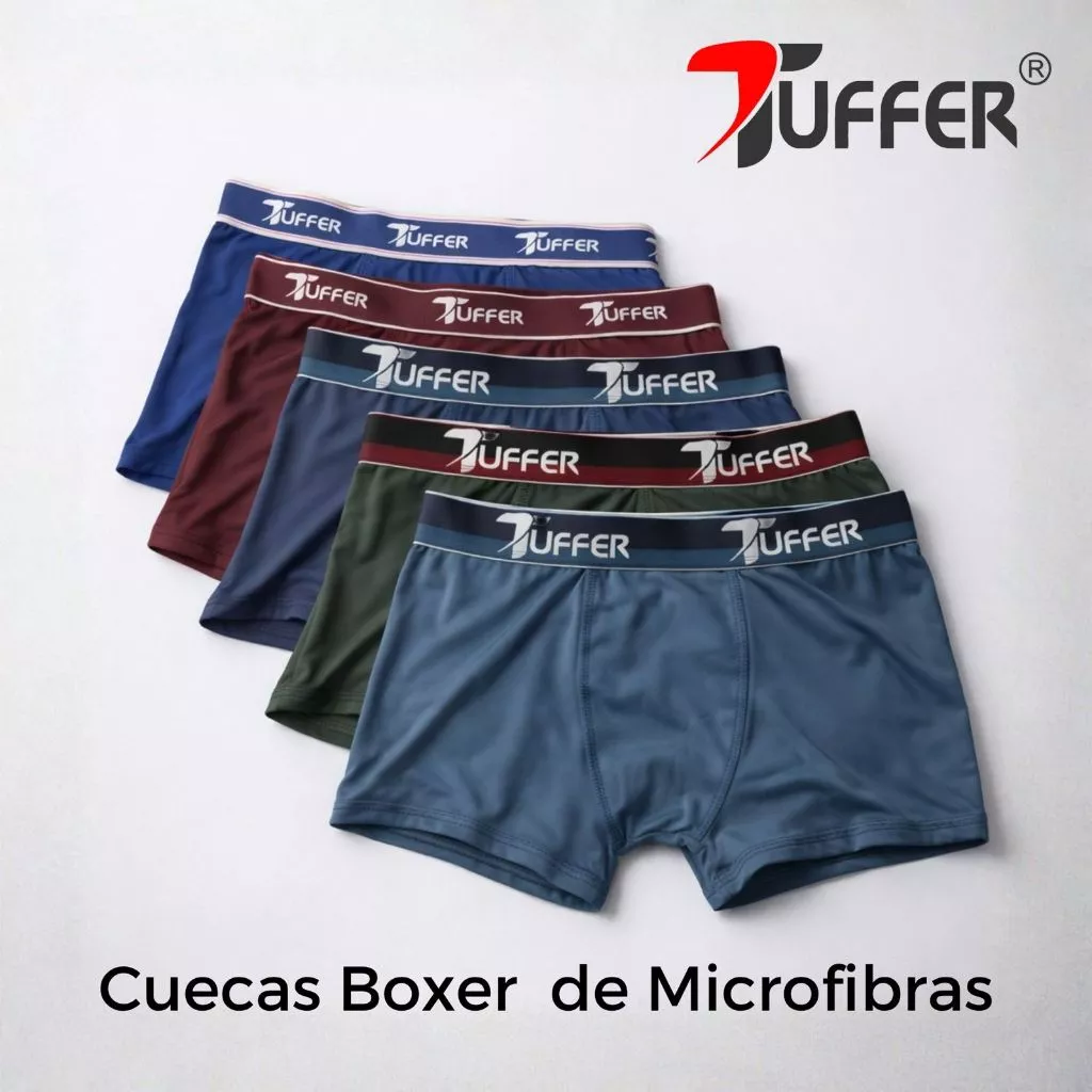 Visual 9 de Kit 5 Cuecas Boxer Masculina Tuffer em Microfibra Qualidade Premium Cueca Box Adulto Conforto para o dia a dia