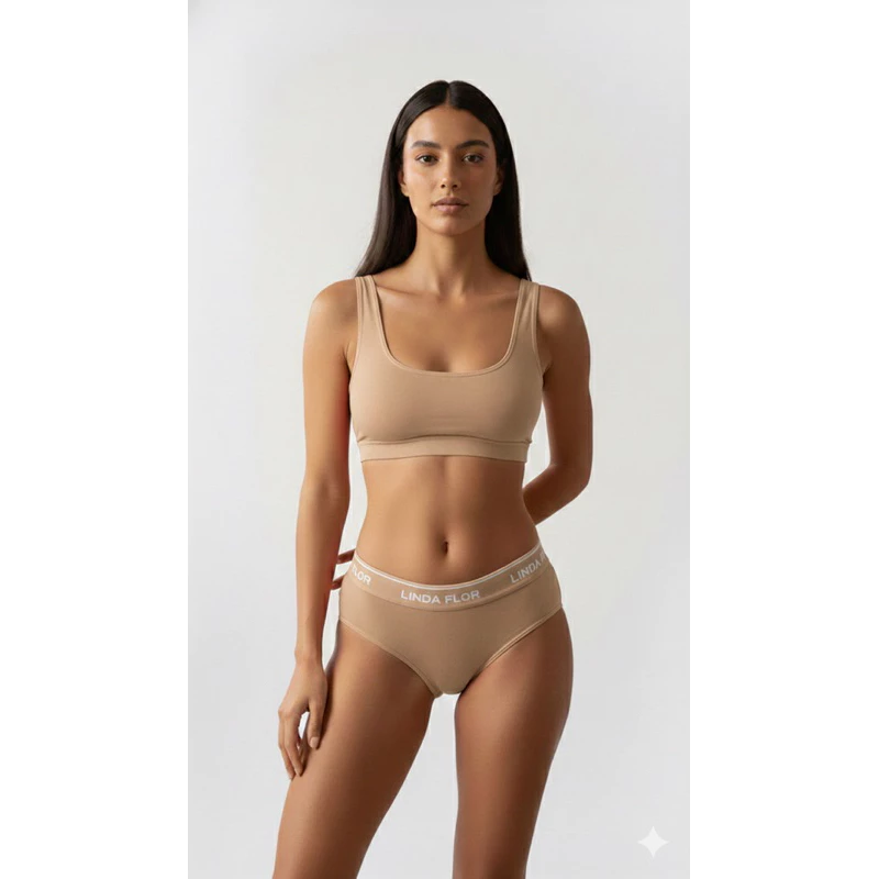 Visual 10 de Kit 10 Calcinhas em Cotton Liso Adulto Tanga Feminina Linda flor Cintura Alta e Forro Calcinha ALGODÃO