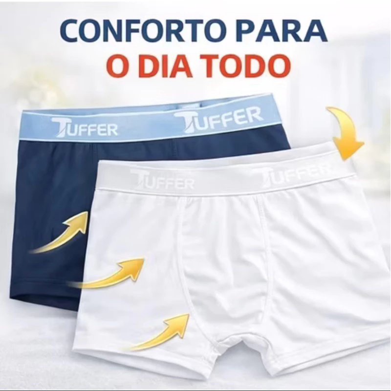Visual 2 de Kit 5 Cuecas Boxer Plus Size GG1 GG2 GG3 TUFFER em microfibra anti-cofrinho ,não enrola nas pernas