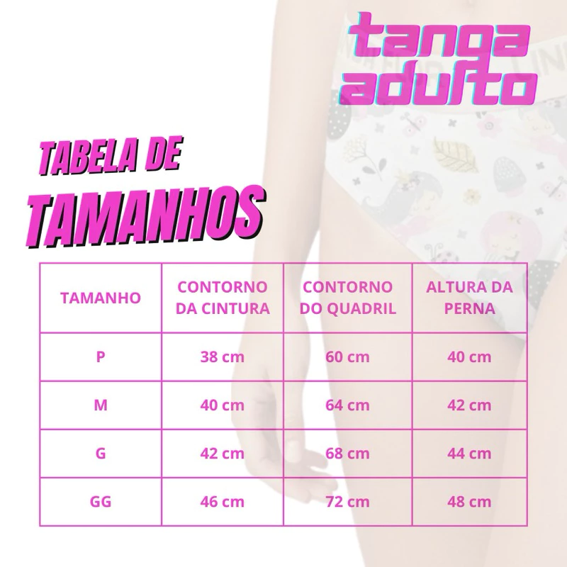 Visual 6 de Kit com 10 Calcinhas em Cotton Estampado Tanga Adulto Feminino Linda Flor Cintura Alta com Forro e Conforto Diário.
