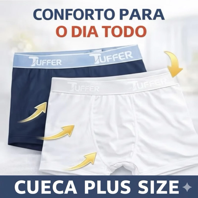 Visual 2 de Kit com 10 Cuecas Plus Size Adulto em Microfibra Premium Lisa Cueca Box Masculino Extra Grande