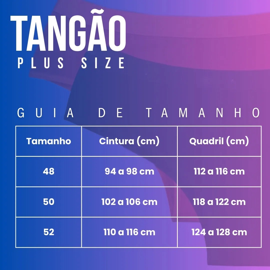 Visual 2 de Kit Com 5 Tangas Plus Size Cotton Em Algodão Lisa