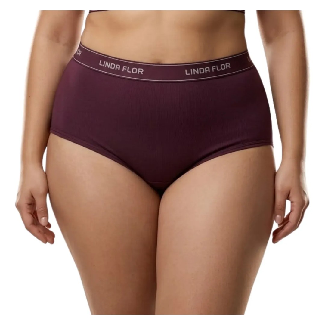 Visual 3 de Kit Com 5 Tangas Plus Size Cotton Em Algodão Lisa