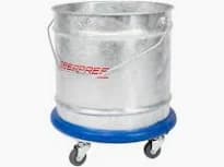BUCKET METAL 28L ON CASTORS