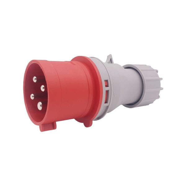 GEWISS GW60020H 32 AMP 5 PIN 3P+N+E INDUSTRIAL PLUG IP44 SPLASHPROOF 346 - 415 VOLT RED