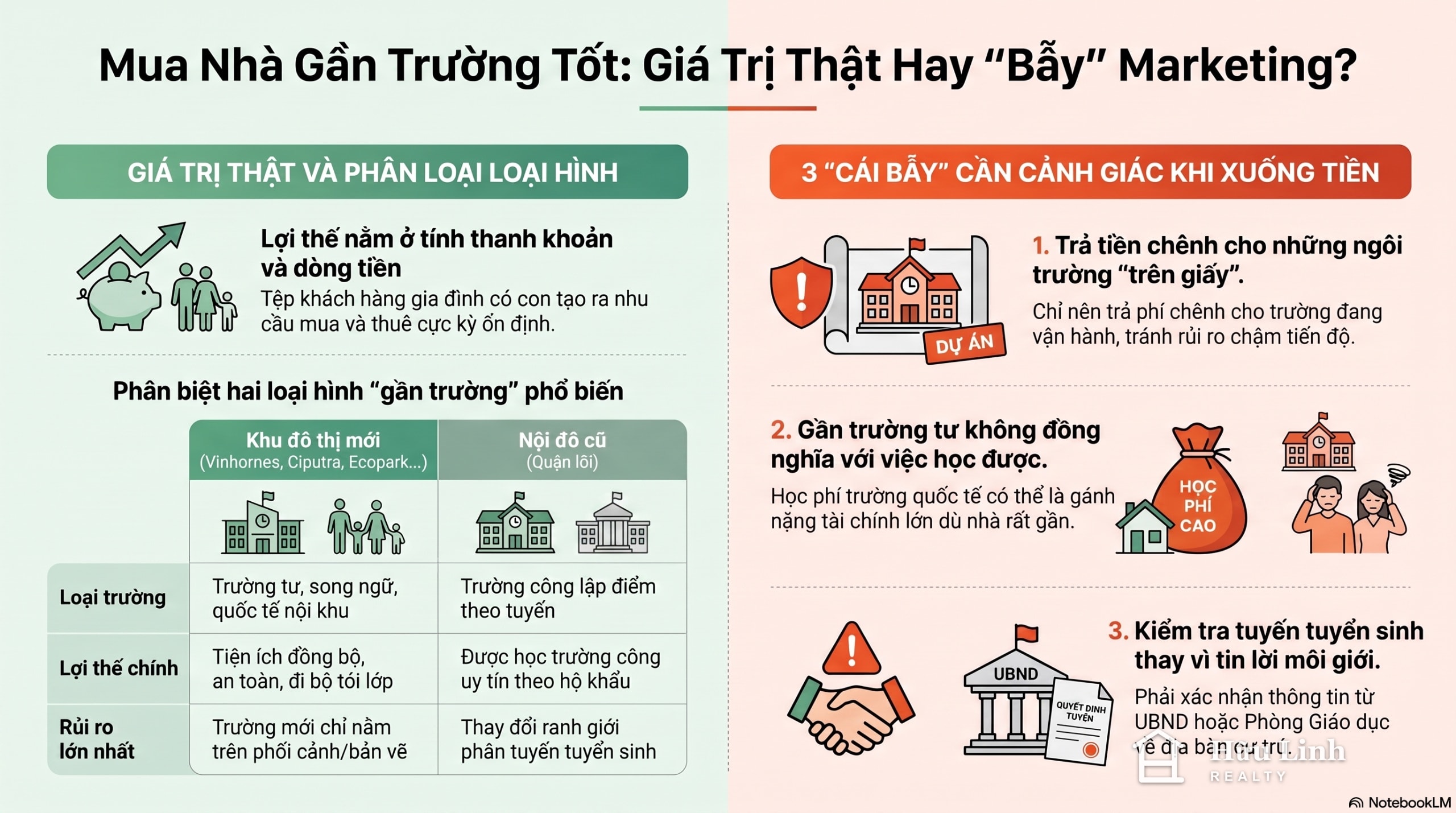 Infographic Nhà gần trường tốt: lợi thế thật nằm ở đâu, bẫy ở đâu?