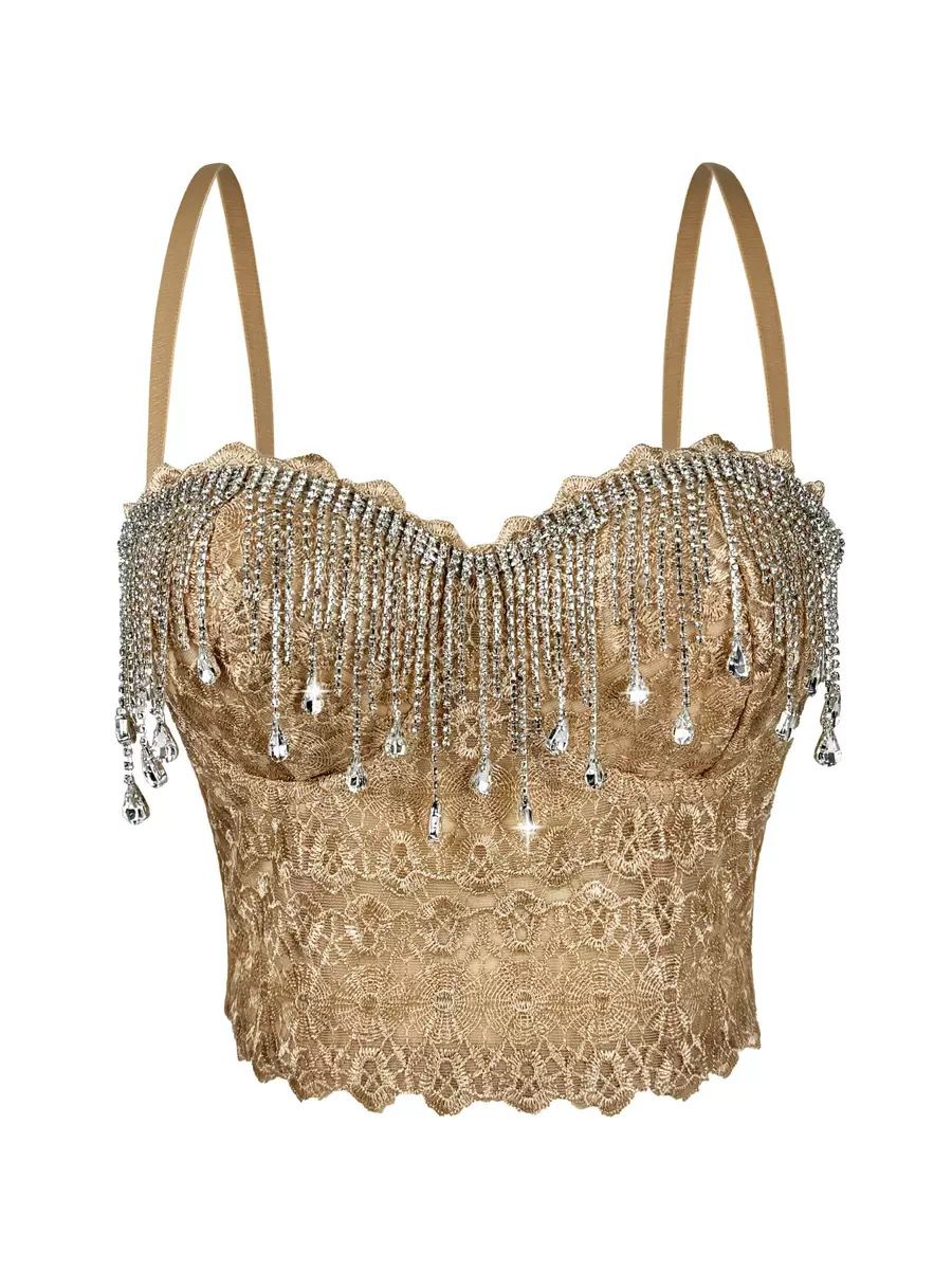 Crystal laced corset top