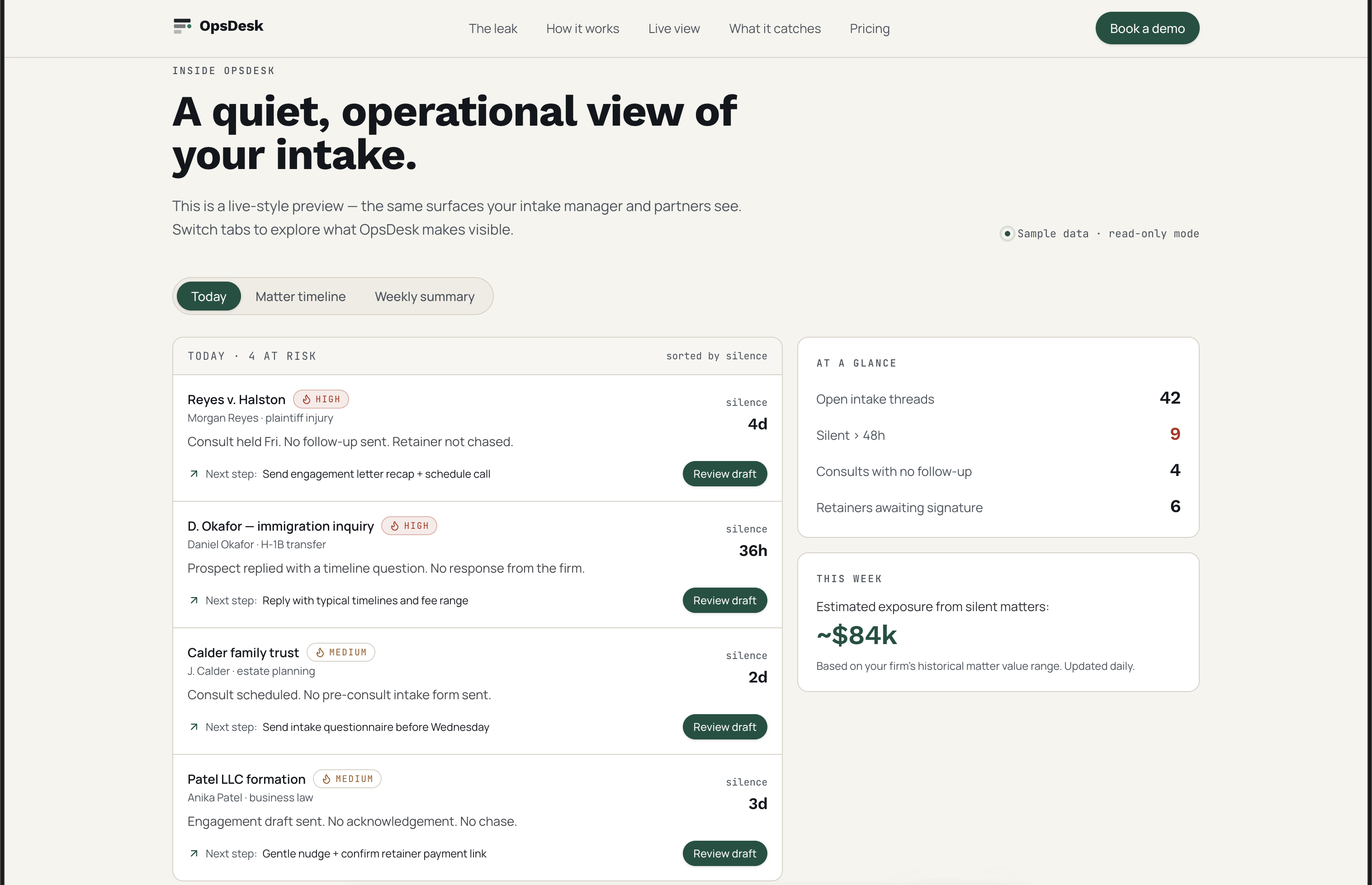 OpsDesk — Operational Intelligence Layer for Service Businesses screenshot 2