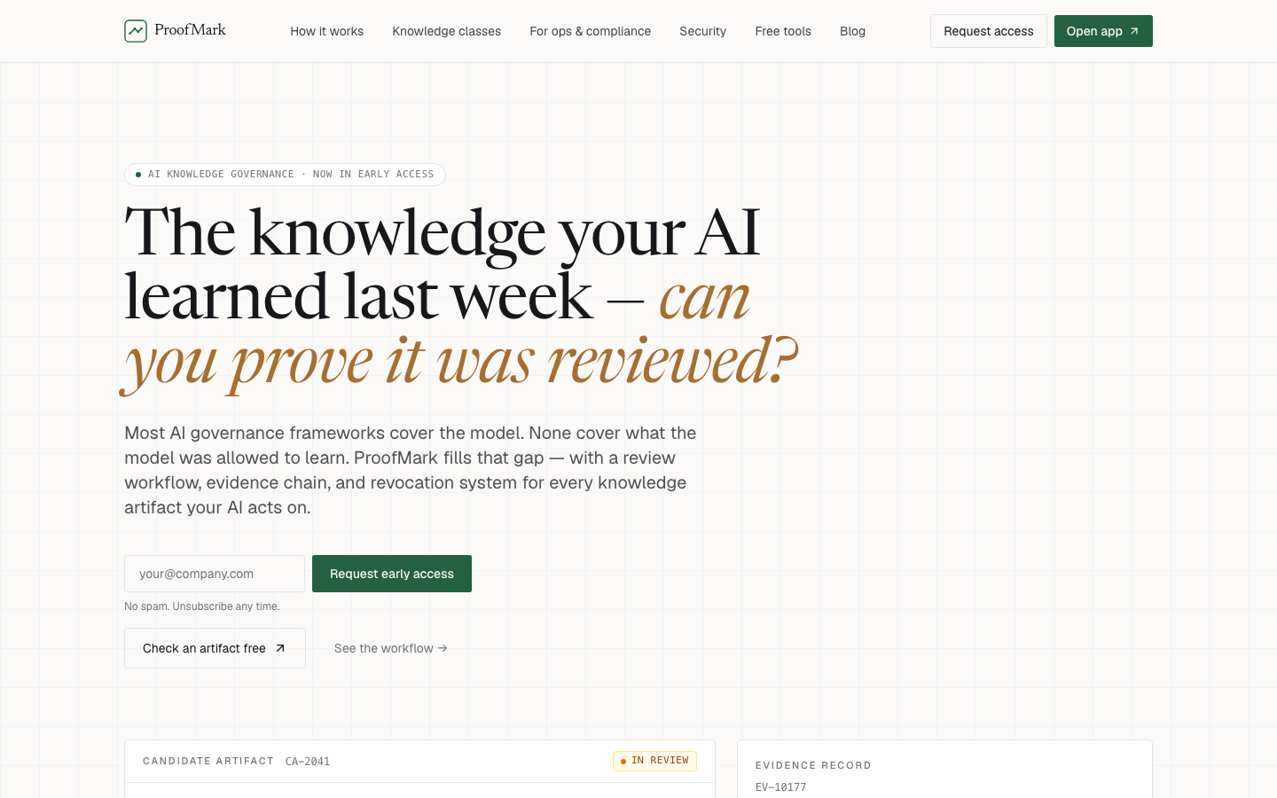 ProofMark — Knowledge Governance Platform for Enterprise AI