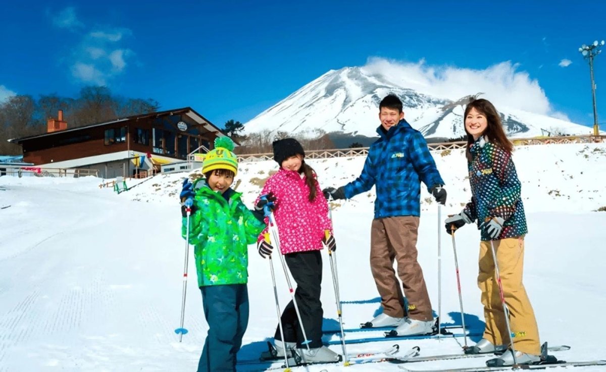 Snow Town Yeti ski resort with Mount Fuji