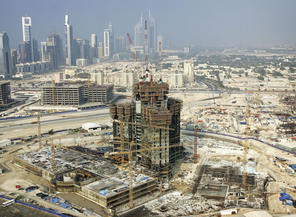 Burj Khalifa under construction in Dubai in 2005